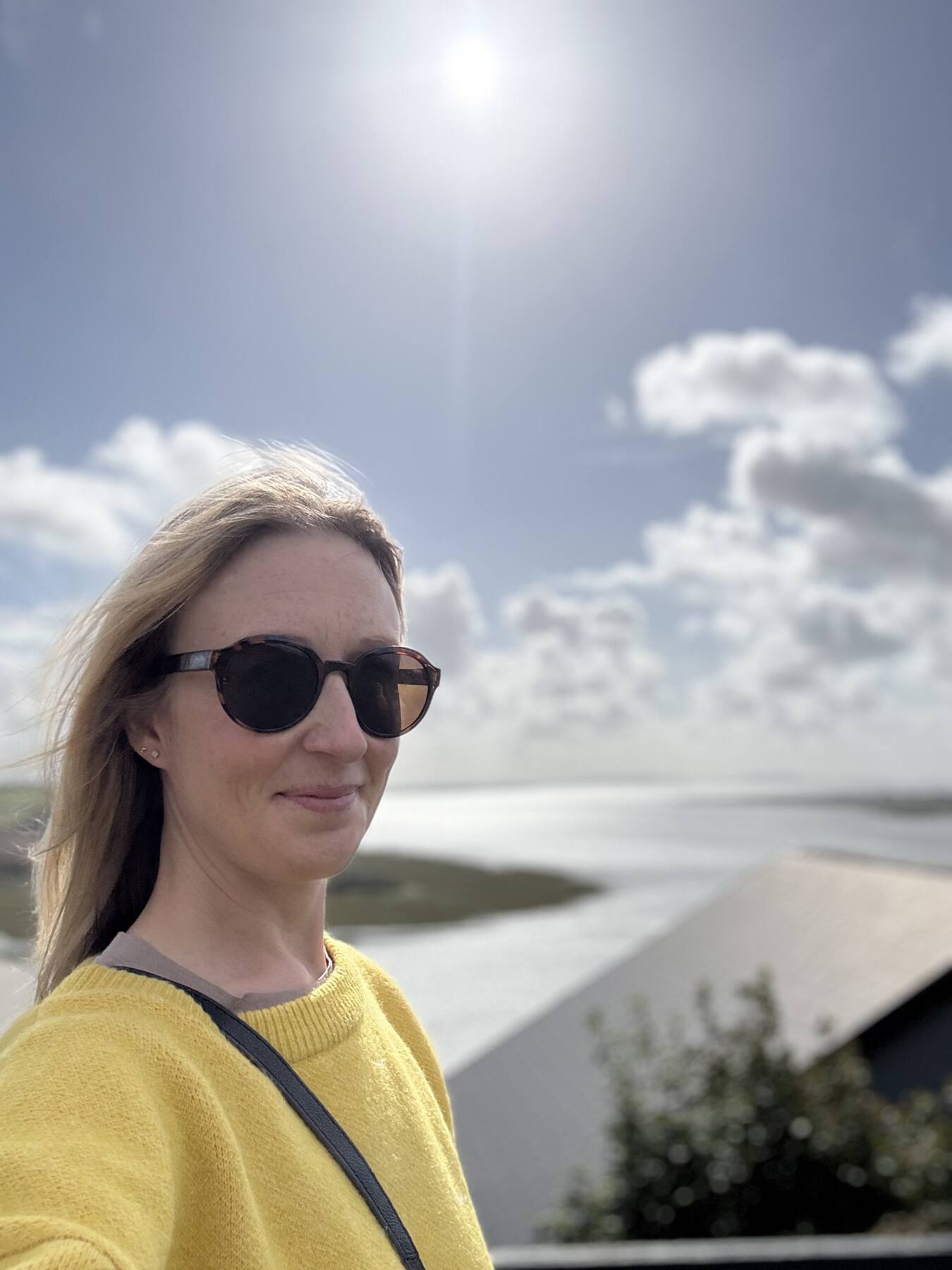 Kathryn McGrath surveying the shore at Hilbre Island, Wirral